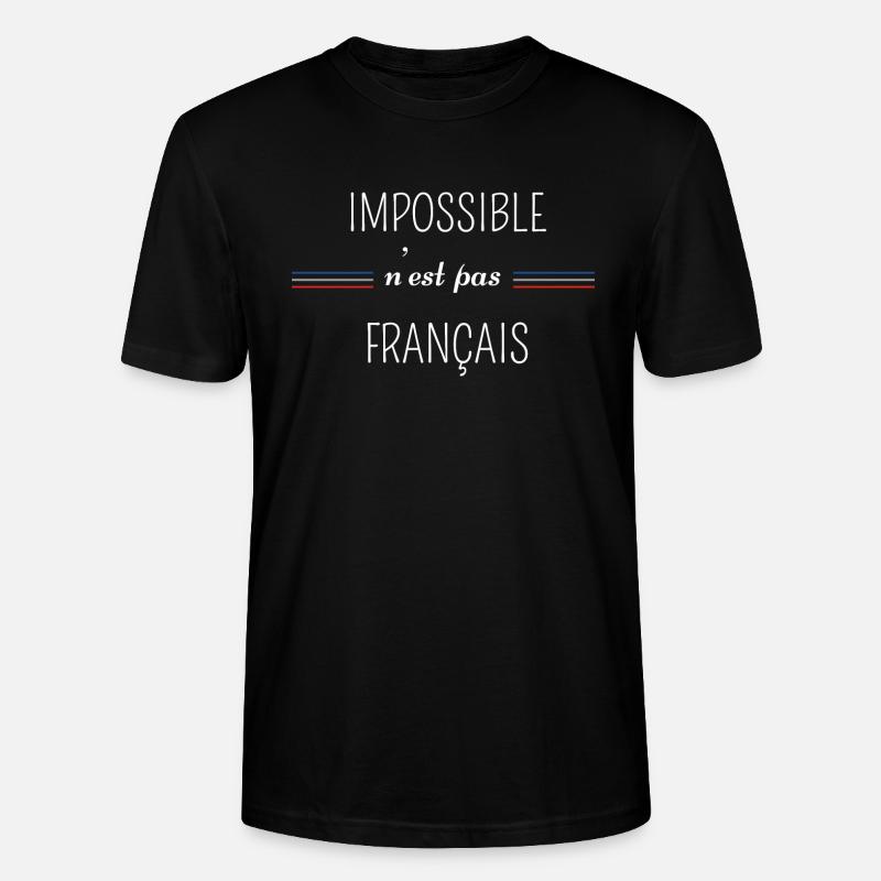 impossible n'est pas Français - T-shirt bio CRAFTER Stanley Stella Unisexe - noir