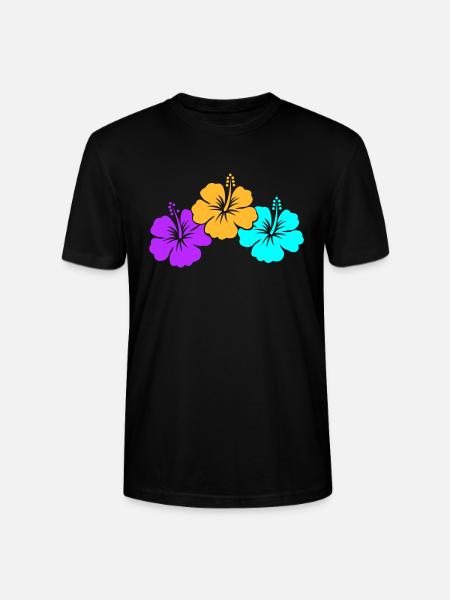 hibiscus - Stanley/Stella CRAFTER Unisex Organic T-Shirt - black