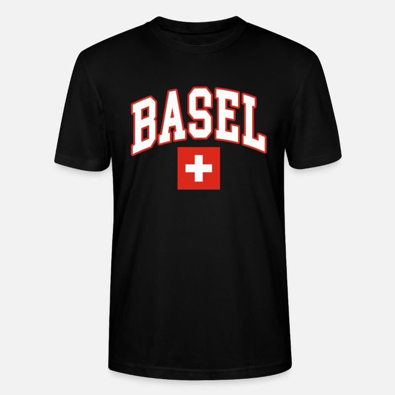 Basel schweiz flagge - Stanley/Stella Unisex Bio-T-Shirt CRAFTER - Schwarz
