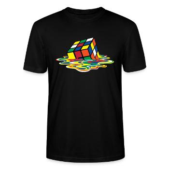 Rubik's Cube En Train De Fondre - T-shirt bio CRAFTER Stanley Stella Unisexe - noir - Devant - Alina (178cm) & Michal (187cm)
