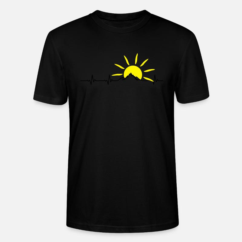 Landschaft - Berge Puls Sonne - Stanley/Stella Unisex Bio-T-Shirt CRAFTER - Schwarz