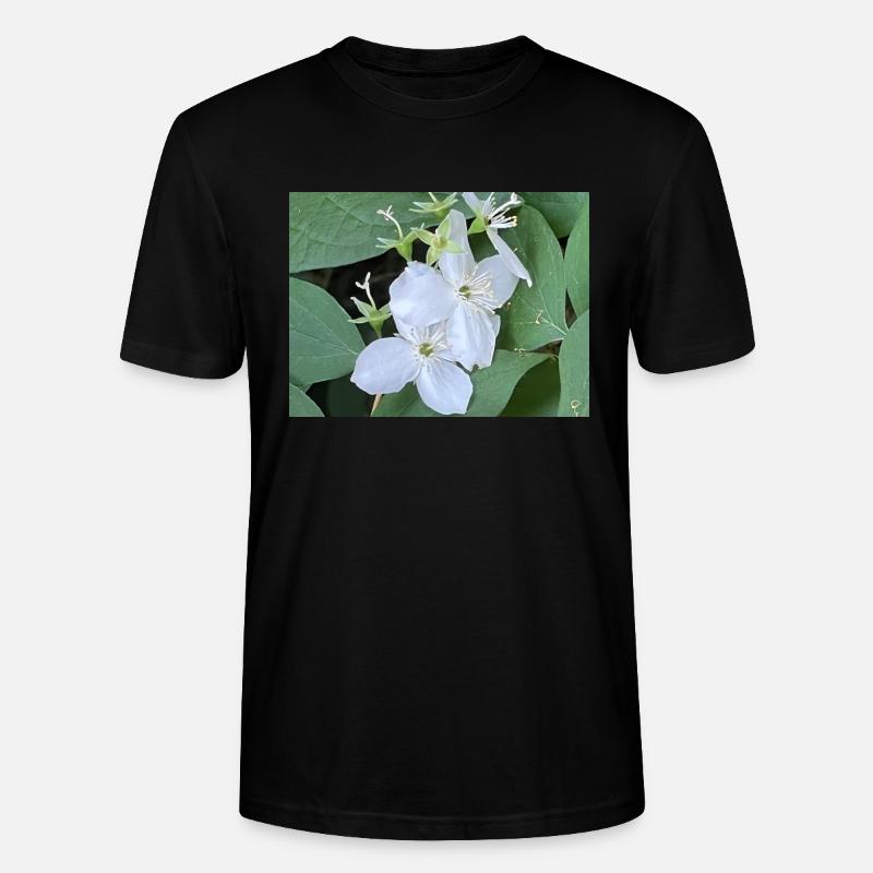 Weiße Blume - Stanley/Stella Unisex Bio-T-Shirt CRAFTER - Schwarz