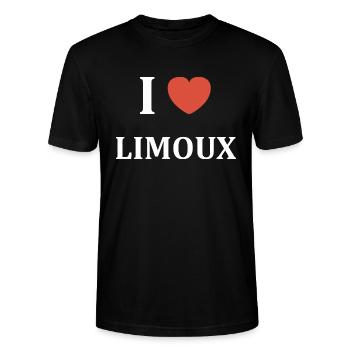 i love Limoux - T-shirt bio CRAFTER Stanley Stella Unisexe - noir - Devant - Alina (178cm) & Michal (187cm)