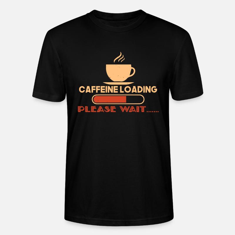 KOFFEINLADUNG BITTE WARTEN - Stanley/Stella Unisex Bio-T-Shirt CRAFTER - Schwarz