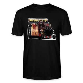 Tractor Pulling // Illustration - Stanley/Stella Unisex Bio-T-Shirt CRAFTER - Schwarz - Vorne - Alina (178cm) & Michal (187cm)