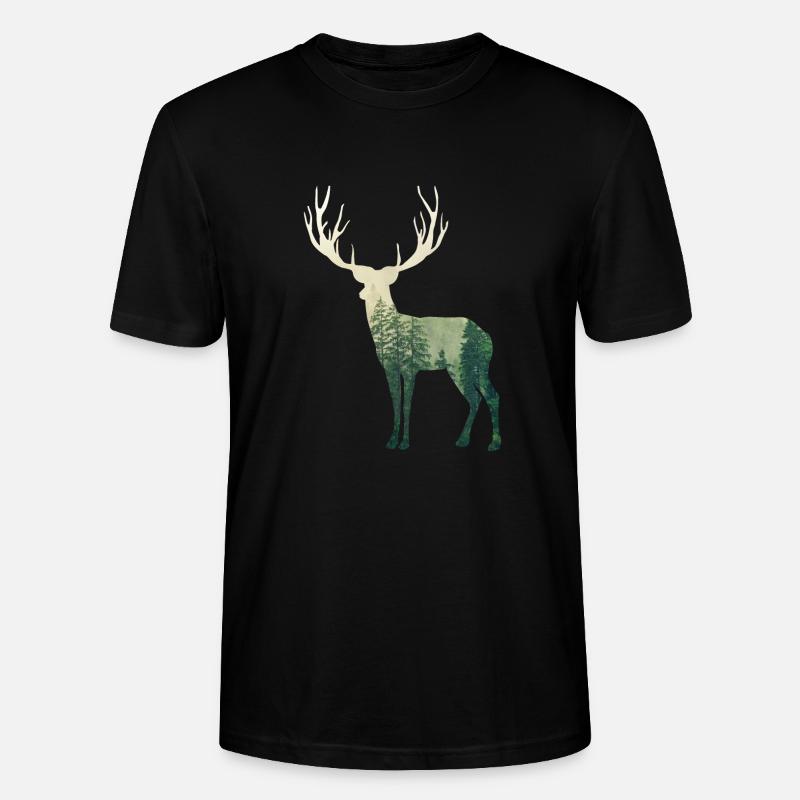 Hirsch Wald - Stanley/Stella Unisex Bio-T-Shirt CRAFTER - Schwarz