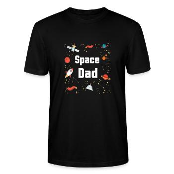 Space dad - Stanley/Stella CRAFTER Unisex Organic T-Shirt - black - Front - Alina (178cm) & Michal (187cm)