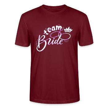 Bride bride wedding stag party bridesmaid party stag party - Stanley/Stella CRAFTER Unisex Organic T-Shirt - burgundy - Front - Alina (178cm) & Michal (187cm)