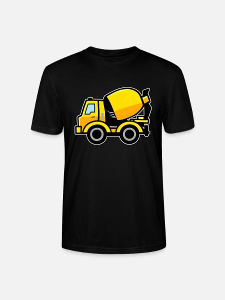 Yellow Concrete Mixer - Stanley/Stella CRAFTER Unisex Organic T-Shirt - black