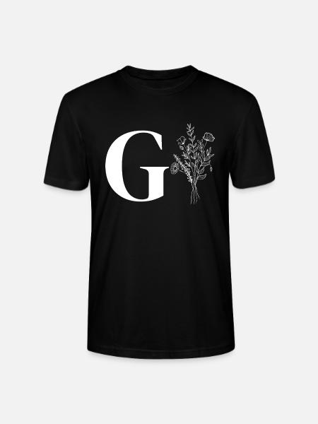 Minimalistische Blumen - Stanley/Stella Unisex Bio-T-Shirt CRAFTER - Schwarz
