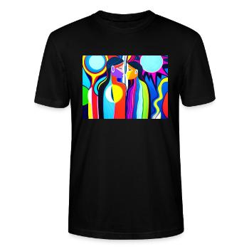 Kulturelle Vielfalt abstrakt - Stanley/Stella Unisex Bio-T-Shirt CRAFTER - Schwarz - Vorne - Alina (178cm) & Michal (187cm)