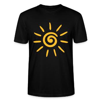 Sommer, Sonne, Spirale - Stanley/Stella Unisex Bio-T-Shirt CRAFTER - Schwarz - Vorne - Alina (178cm) & Michal (187cm)