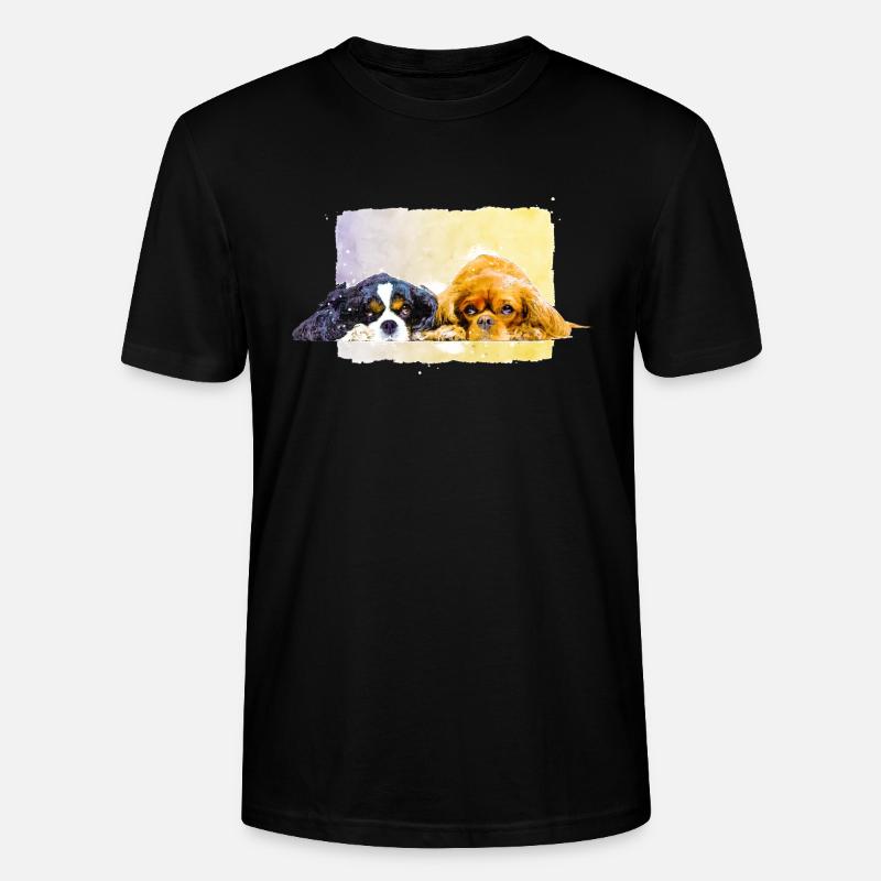 deux épagneuls cavalier mignons - T-shirt bio CRAFTER Stanley Stella Unisexe - noir