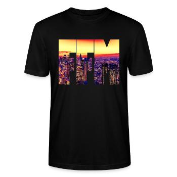 FFM Frankfurt Am Main Skyline Mainhattan - Stanley/Stella Unisex Bio-T-Shirt CRAFTER - Schwarz - Vorne - Alina (178cm) & Michal (187cm)