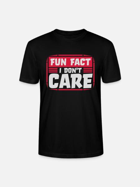 I don't care fact - Stanley/Stella CRAFTER Unisex Organic T-Shirt - black
