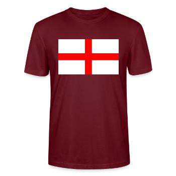 Saint George Drapeau de l’Angleterre - T-shirt bio CRAFTER Stanley Stella Unisexe - bordeaux - Devant - Alina (178cm) & Michal (187cm)