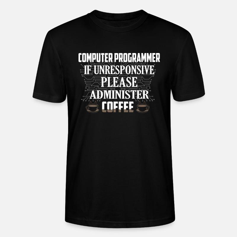 Computer Programmer Coding Software - Stanley/Stella CRAFTER Unisex Organic T-Shirt - black
