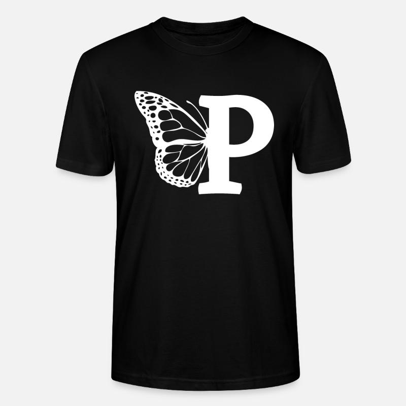 lettre p papillon - T-shirt bio CRAFTER Stanley Stella Unisexe - noir