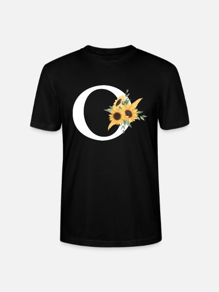 Sonnenblume Blumenbuchstabe O - Stanley/Stella Unisex Bio-T-Shirt CRAFTER - Schwarz