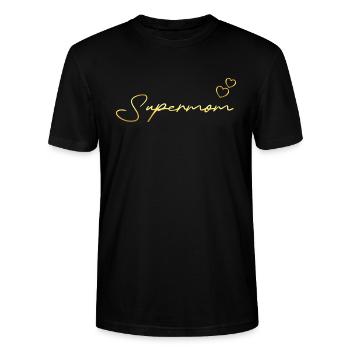 Supermom golden - Stanley/Stella Unisex Bio-T-Shirt CRAFTER - Schwarz - Vorne - Alina (178cm) & Michal (187cm)