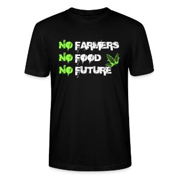 No Farmers No Food No Future - Stanley/Stella Unisex Bio-T-Shirt CRAFTER - Schwarz - Vorne - Alina (178cm) & Michal (187cm)