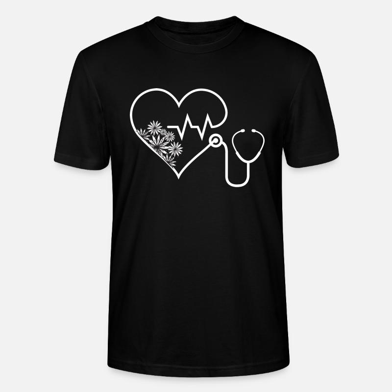 Stethoskop mit Herzschlag - Stanley/Stella Unisex Bio-T-Shirt CRAFTER - Schwarz