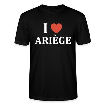 i love ariège - T-shirt bio CRAFTER Stanley Stella Unisexe - noir - Devant - Alina (178cm) & Michal (187cm)