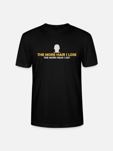 I get more head - Stanley/Stella CRAFTER Unisex Organic T-Shirt - black