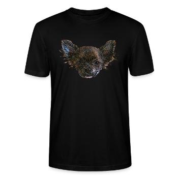 Chihuahua Face - Stanley/Stella CRAFTER Unisex Organic T-Shirt - black - Front - Alina (178cm) & Michal (187cm)
