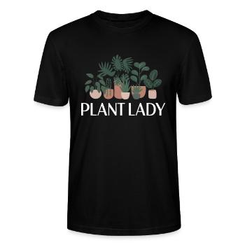 Plant Lady - Stanley/Stella CRAFTER Unisex Organic T-Shirt - black - Front - Alina (178cm) & Michal (187cm)