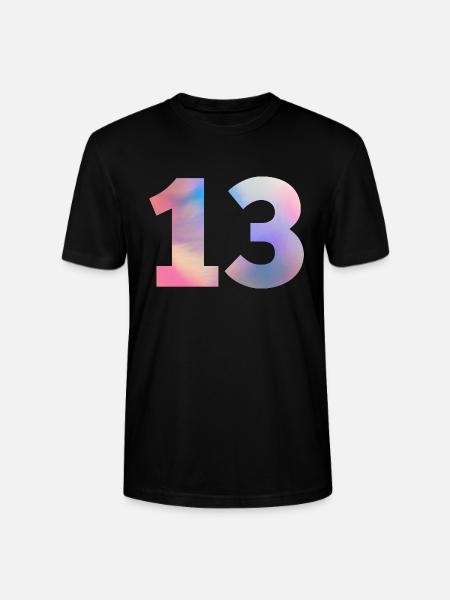 Colorful Number 13 - Stanley/Stella CRAFTER Unisex Organic T-Shirt - black