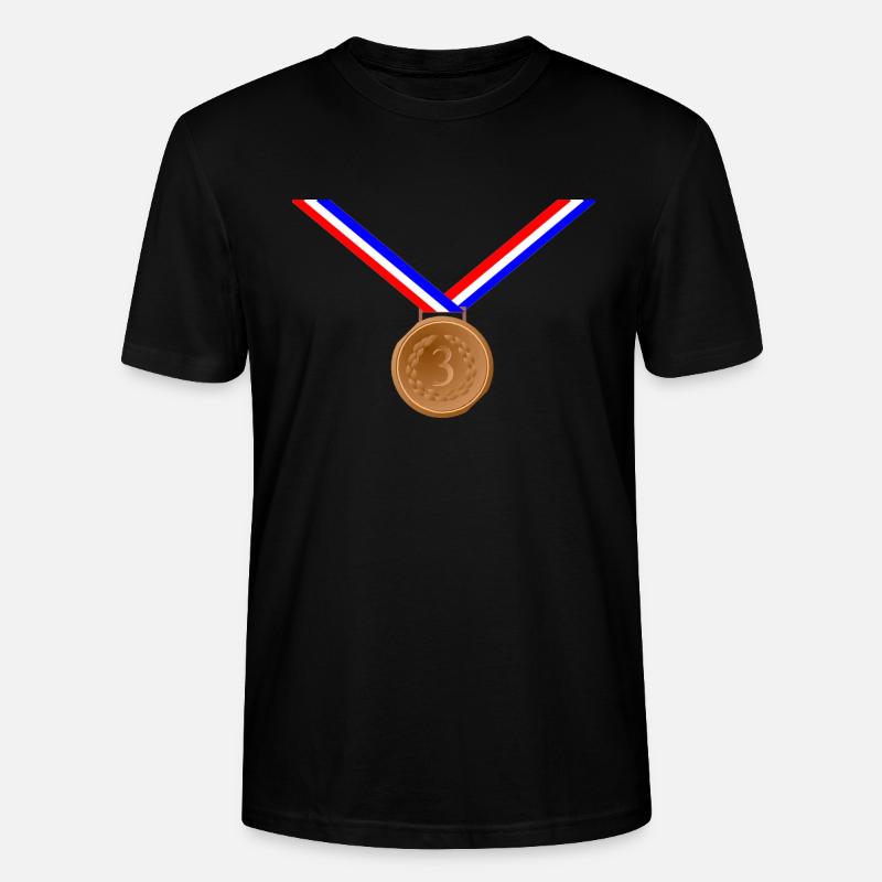 Médaille de bronze 3ème - T-shirt bio CRAFTER Stanley Stella Unisexe - noir