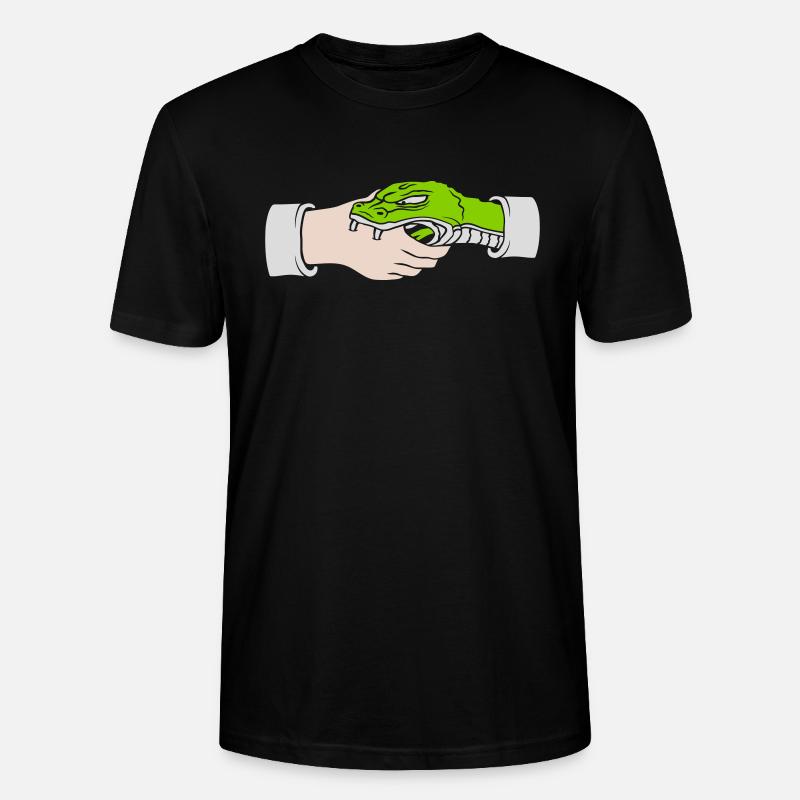Greeting Handshake Snake Bites - Stanley/Stella CRAFTER Unisex Organic T-Shirt - black