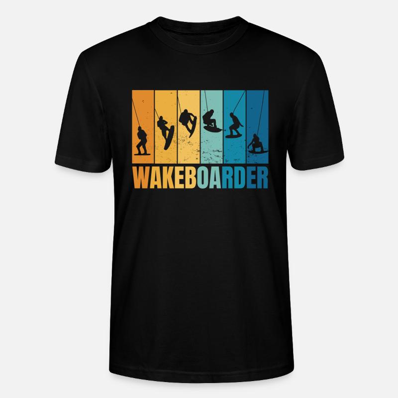 Wakeboard-Silhouetten - Stanley/Stella Unisex Bio-T-Shirt CRAFTER - Schwarz