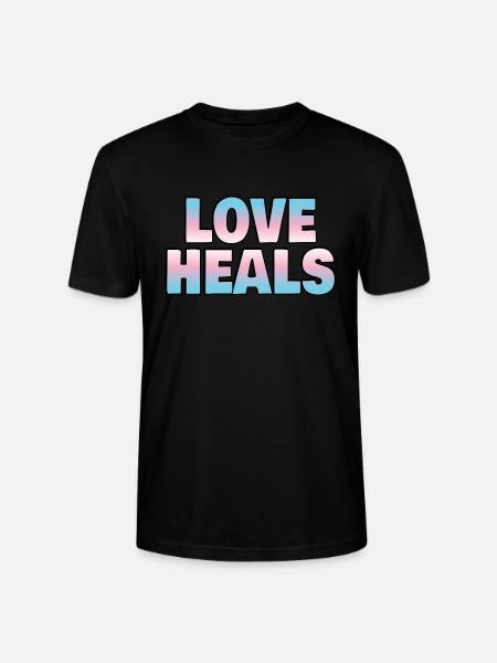 Liebe heilt Trans-Flaggenfarben - Stanley/Stella Unisex Bio-T-Shirt CRAFTER - Schwarz