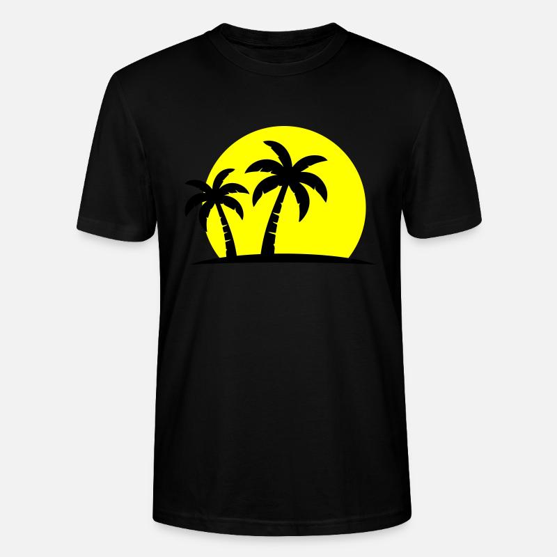 Palm Tree Beach Sunset Holiday - T-shirt bio CRAFTER Stanley Stella Unisexe - noir