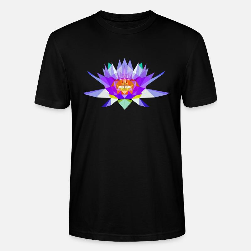 Polygone de fleur de lotus - T-shirt bio CRAFTER Stanley Stella Unisexe - noir