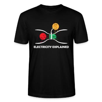 Elektrizität Erklärt - Stanley/Stella Unisex Bio-T-Shirt CRAFTER - Schwarz - Vorne - Alina (178cm) & Michal (187cm)