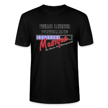 Logo Musique en Chargement ! - T-shirt bio CRAFTER Stanley Stella Unisexe - noir - Devant - Alina (178cm) & Michal (187cm)