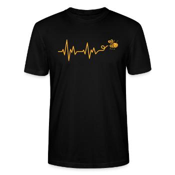 Imker Herzschlag Imkerei EKG Honigbienen - Stanley/Stella Unisex Bio-T-Shirt CRAFTER - Schwarz - Vorne - Alina (178cm) & Michal (187cm)