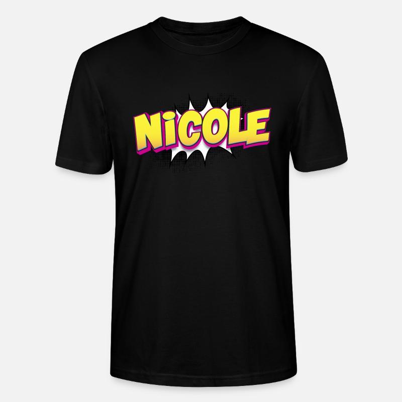 Nicole Benutzerdefinierter Name Comic-Buch-Stil Pop-Art, - Stanley/Stella Unisex Bio-T-Shirt CRAFTER - Schwarz