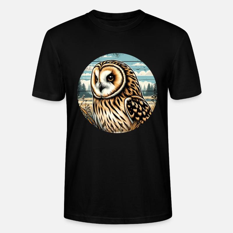 Sumpfohreule Eule - Stanley/Stella Unisex Bio-T-Shirt CRAFTER - Schwarz