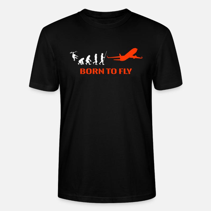 Airplane Pilot Evolution - Stanley/Stella CRAFTER Unisex Organic T-Shirt - black