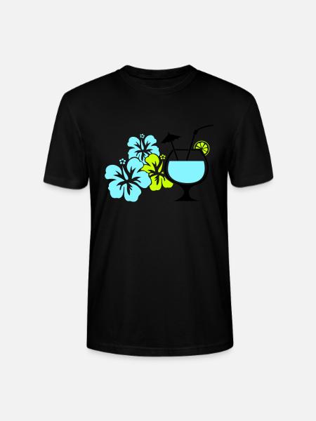 Cocktail Flowers Hawaii - Stanley/Stella CRAFTER Unisex Organic T-Shirt - black