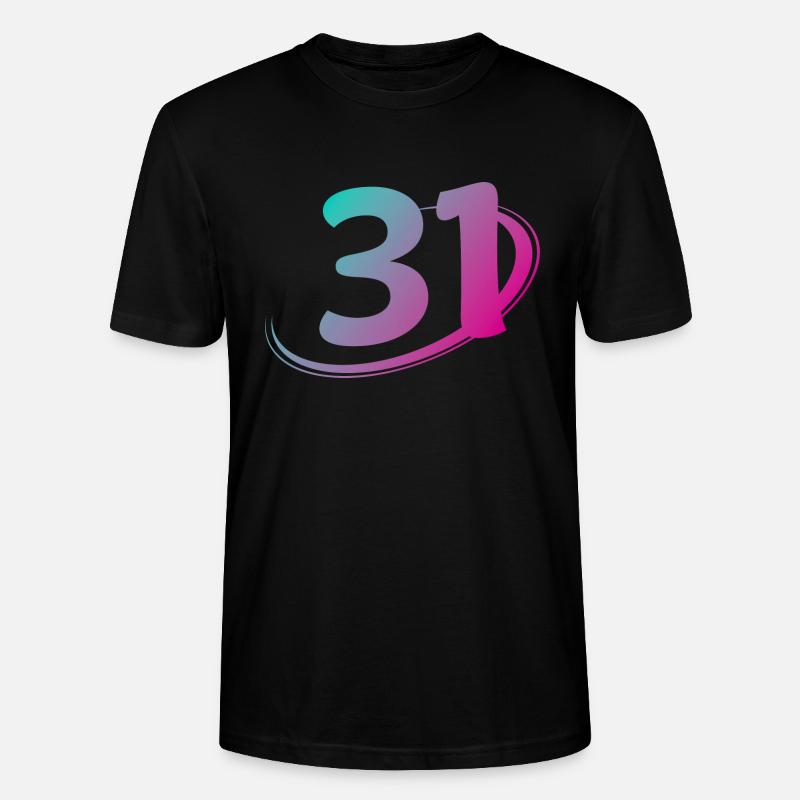 Nummer 31 mehrfarbig - Stanley/Stella Unisex Bio-T-Shirt CRAFTER - Schwarz