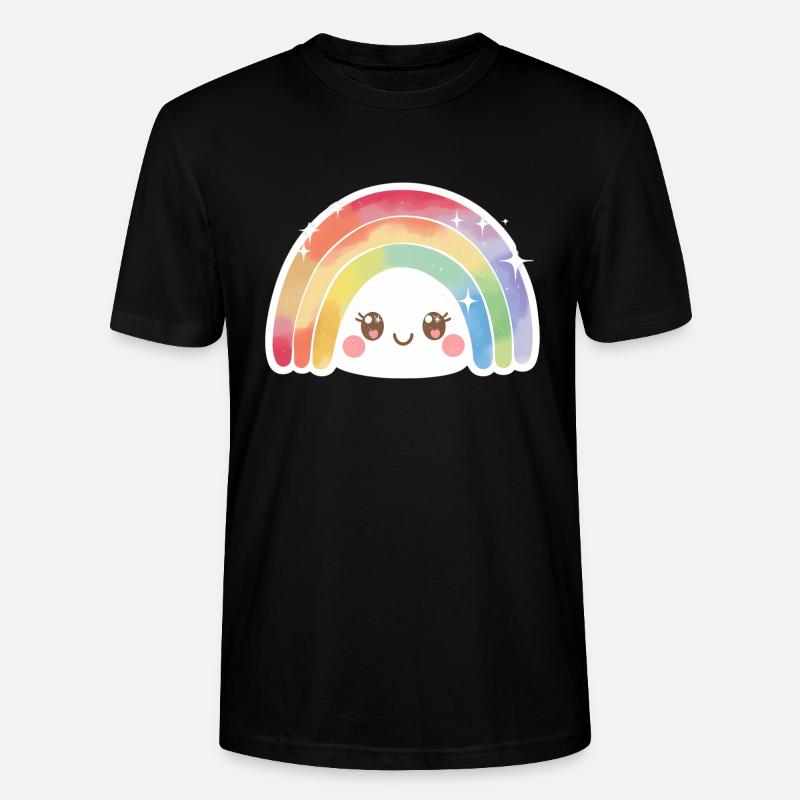 Kawaii Mignon Arc-en-ciel - T-shirt bio CRAFTER Stanley Stella Unisexe - noir