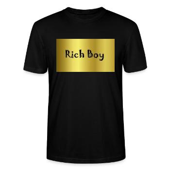 Rich boy - Stanley/Stella CRAFTER Unisex Organic T-Shirt - black - Front - Alina (178cm) & Michal (187cm)