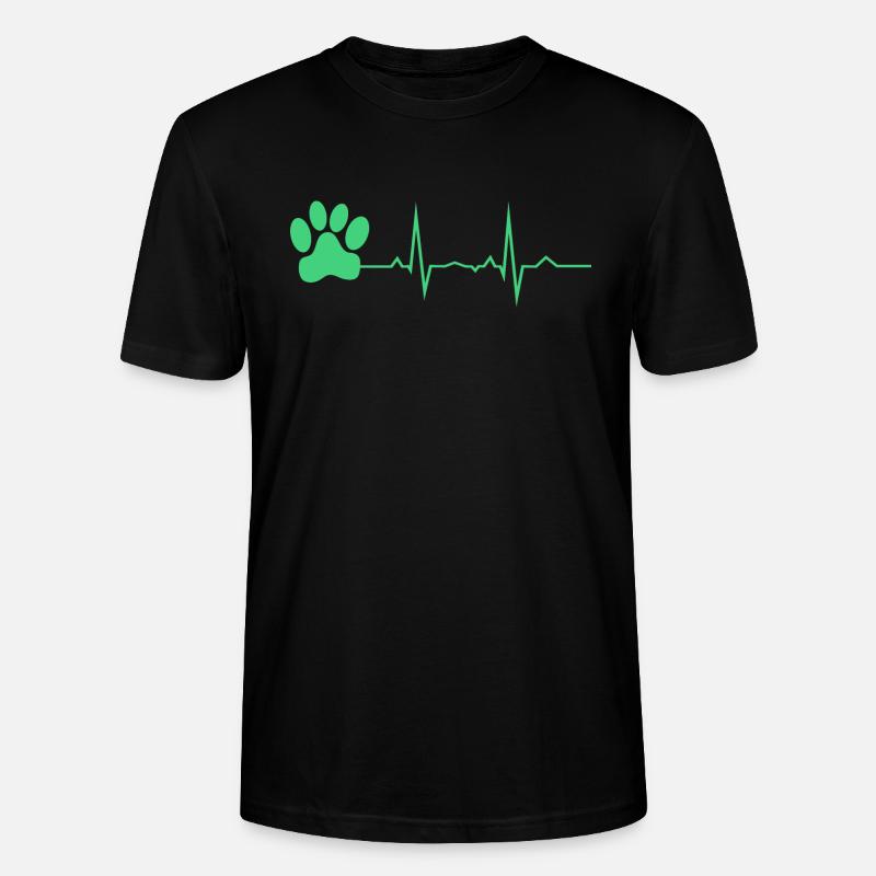 Herzschlag Pfote - Stanley/Stella Unisex Bio-T-Shirt CRAFTER - Schwarz
