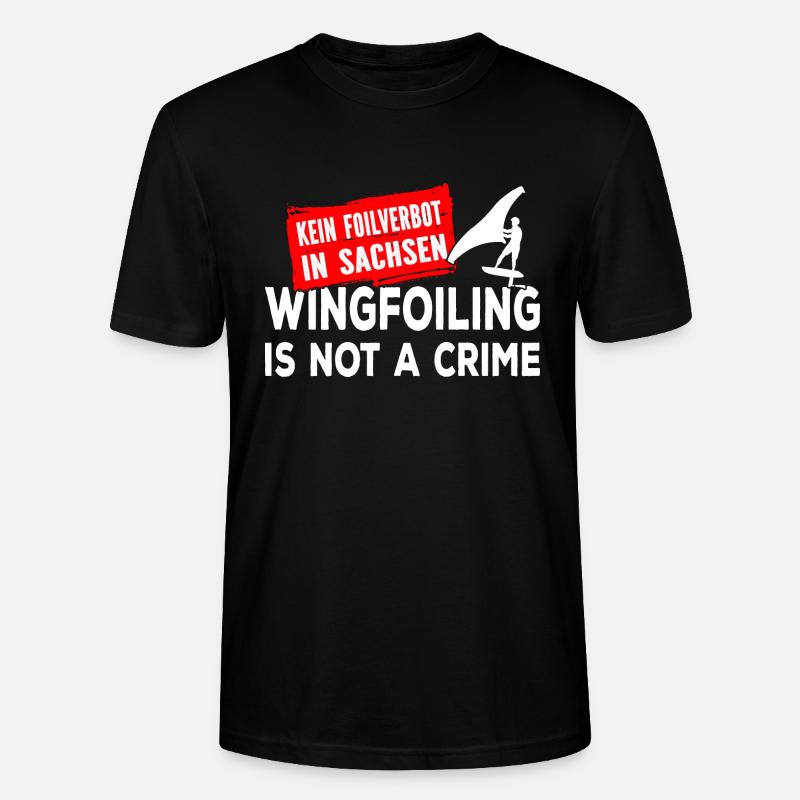 Wing Foiling Verbot Sachsen Surf Surfing Surfer - Stanley/Stella Unisex Bio-T-Shirt CRAFTER - Schwarz