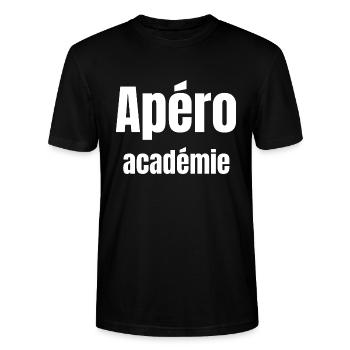 Apéro académie - T-shirt bio CRAFTER Stanley Stella Unisexe - noir - Devant - Alina (178cm) & Michal (187cm)